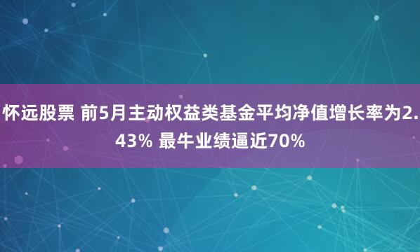 怀远股票 前5月主动权益类基金平均净值增长率为2.43% 最牛业绩逼近70%